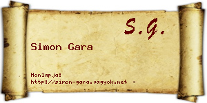 Simon Gara névjegykártya